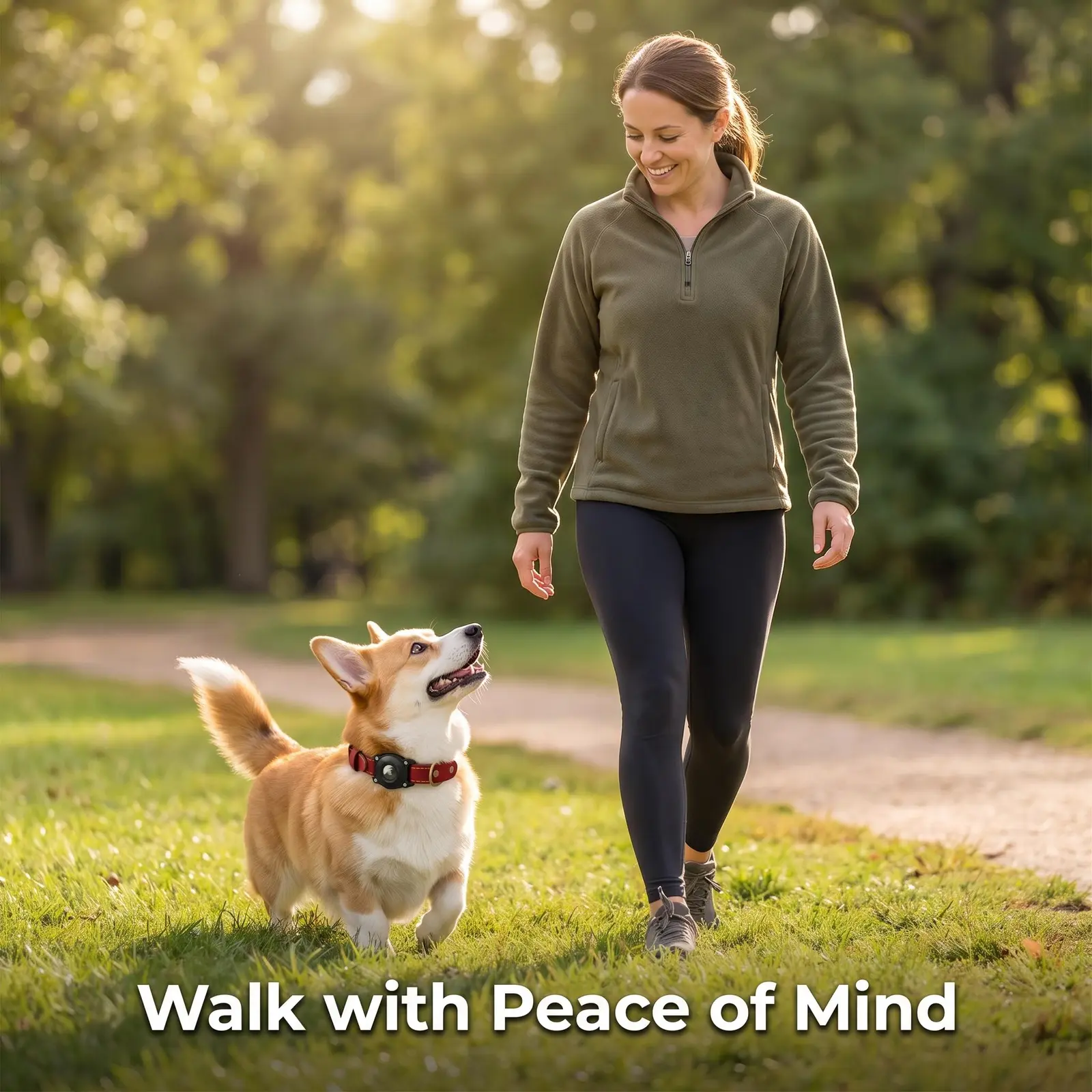 CEMULA leather recovery collar during an everyday walk