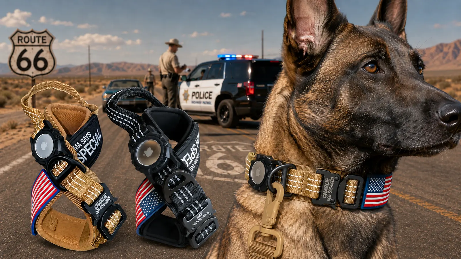 CEMULA tactical recovery collar and leash system in an outdoor setting