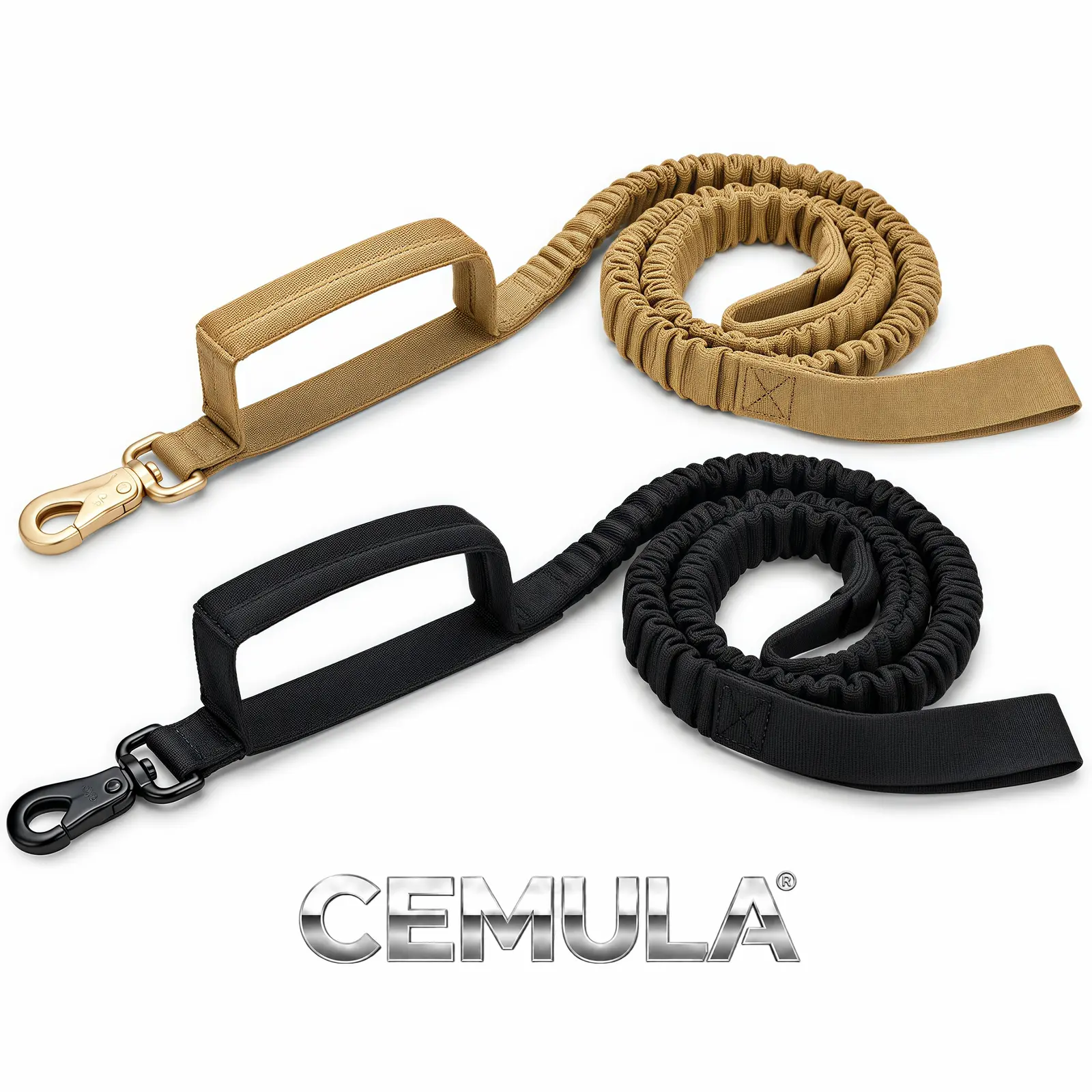Desert tan and black 44.5-inch tactical leashes