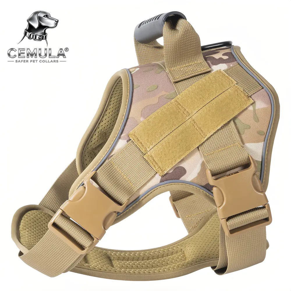 Khaki Camo tactical dog harness